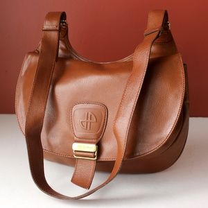 Vintage Jean Patou French designer couture sac cuir leather bag purse